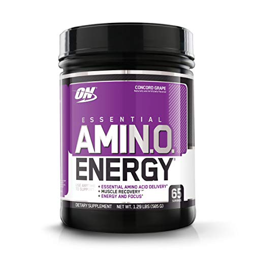 Optimum Nutrition Amino Energy - Pre Workout with Green Tea, BCAA, Amino Acids, Keto Friendly, Green Coffee Extract, Energy Powder - Concord Grape, 65 Servings