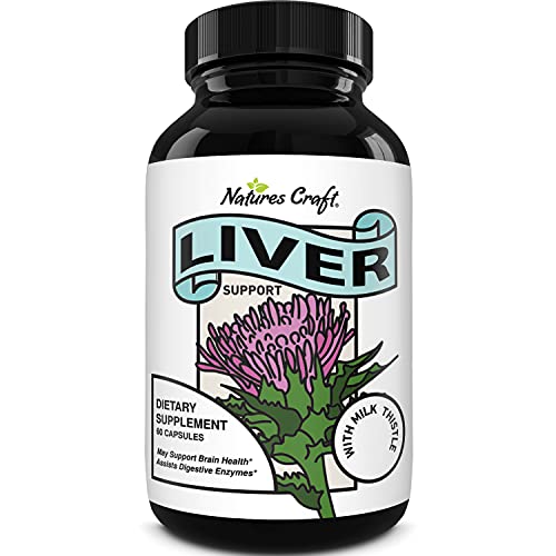 Liver Supplements with Milk Thistle - Artichoke - Dandelion Root Support Healthy Liver Function for Men and Women Natural Detox Cleanse Capsules Boost Immune System Relief - Natures Craft
