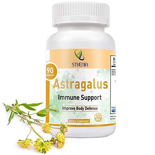 Sthenia Astragalus Root 300 mg Supplement 90 Vegan Capsules for Immune System Support, Improve Body Defense for Man & Women, (40% Polysaccharides) Non-GMO