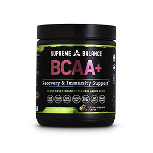 Supreme Balance Plant Based BCAA + Muscle Recovery & Immunity Support - 5g BCAA, 1g L-Glutamine, L-Citrulline, REISHI & CORDYCEPS Mushrooms, Sugar Free