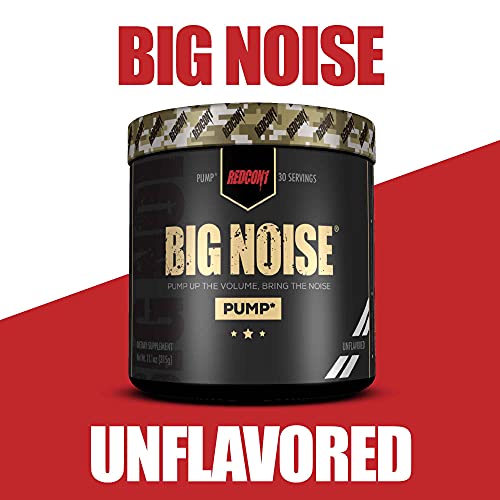 Redcon1 Big Noise Pump Formula (30 Servings) - Non-Stim, Increased Energy and Focus, Vasodilator, Intense Pumps (Unflavored)