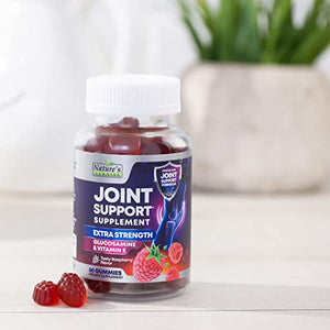 Joint Support Gummies Extra Strength Glucosamine & Vitamin E - Natural Joint & Flexibility Support Gummy - Best Cartilage & Immune Health Support Supplement for Women & Men - 60 Gummies