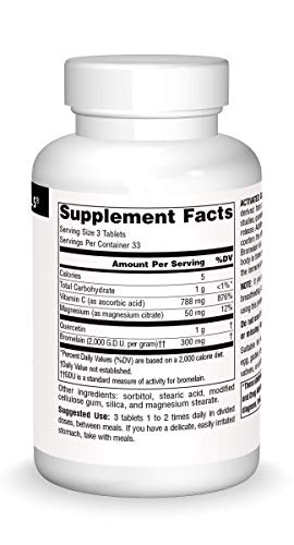 Source Naturals Activated Quercetin - Plant-Derived Bioflavonoid Complex - Seasonal & Immune Defense - 100 Tablets Vegetarian Friendly