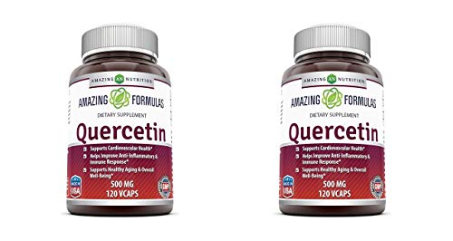 Amazing Formulas - Quercetin 500 Mg * Supports Cardiovascular Health, Helps Improve Anti-Inflammatory & Immune Response, Supports Healthy Ageing and Overall Well-Being * (120 x 2)