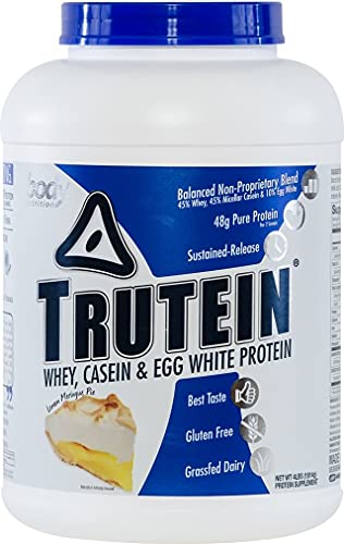 Body Nutrition Trutein Lemon Meringue Pie 4lb Protein Shakes/Shake, Meal Replacement Drink Mix, Post/Pre Workout Recovery Shake Powder, Breakfast Shake