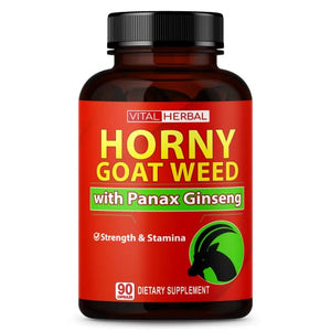 7 in 1 Ultra Horny Goat Weed with Panax Ginseng Capsules 9350 mg - Maximum Strength with Ashwagandha Tribulus Maca Root Enhance Energy Stamina for Men Women 1 Bottle - 3 Month Supply