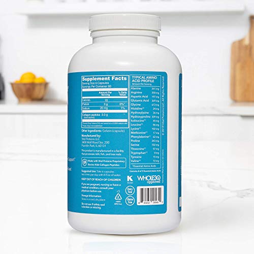 Vital Proteins Collagen Pills Supplement (Type I, III), 360 Collagen Capsules, 3300mg Serving Help Support Healthy Hair, Skin, Nails, Joints - Dairy and Gluten Free - Hydrolyzed Collagen Supplement