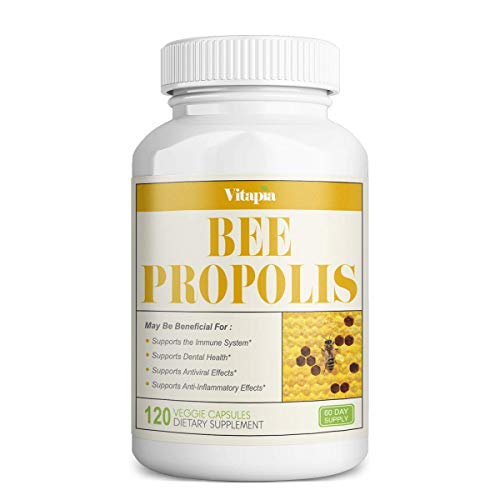 Vitapia Bee Propolis 1000mg - 120 Veggie Capsules - Non-GMO - Supports Immune System and Dental Health, Anti-inflammatory