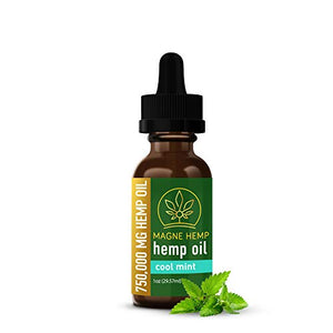 MAGNEHEMP - 750,000MG Cool Mint Flavored Hemp Oil Extract for Pain & Stress, Hemp Oil Drops for Better Sleep