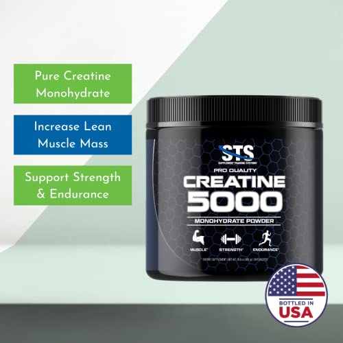 STS Creatine 300 Grams - 100% Pure Micronized Creatine Monohydrate Powder, Unflavored, Keto Friendly - 60 Servings
