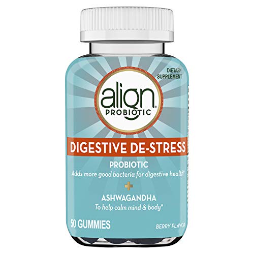 Align Probiotic, Digestive De-stress, Probiotic with Ashwagandha, which Helps with a healthy response to stress, Berry Flavor, 50 Gummies