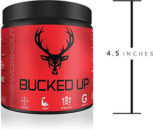 Bucked Up Pre Workout 6 Grams Citrulline, 2 Grams Beta Alanine, and 3 Other Registered trademarked Ingredients (Blue Raz)