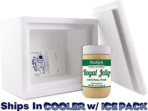Stakich Fresh Royal Jelly - Pure, All Natural - No Additives or Preservatives Added - 16 Ounce (1 Pound)