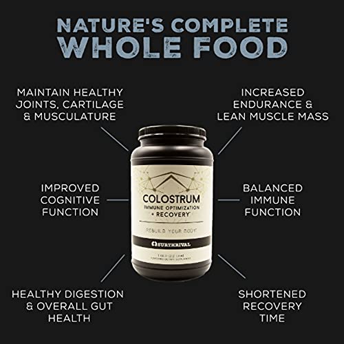 Surthrival: Colostrum Powder Capsules (180 Count), Immune Optimization & Recovery, Dietary Supplement, Gut Health, Immune Support, Keto Friendly