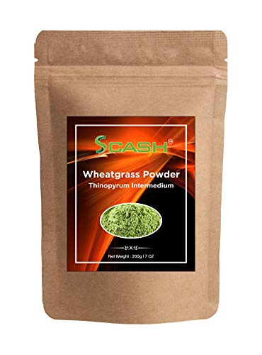 7 Fl Oz Scash Organically Grown Wheatgrass Powder - Raw, Whole Leaf, Vegan, Non GMO & Chemical Free