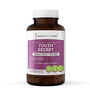 Youth Secret 120 Capsules, 1000 mg, Hawthorn, Ginkgo, Ashwagandha, Cordyceps, Fo-Ti Root, Green Tea, Brahmi, Rosemary, Turmeric, Maqui Berry. Overall Health/Wellness (120 Capsules)