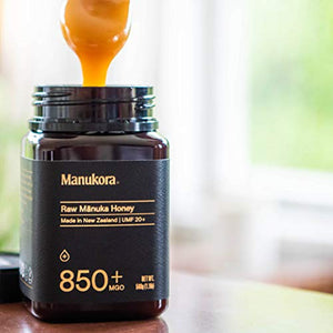 Manukora UMF 20+/MGO 850+ Raw Mānuka Honey (500g/1.1lb) Authentic Non-GMO New Zealand Honey, UMF & MGO Certified, Traceable from Hive to Hand