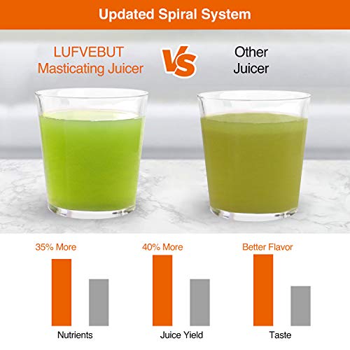 Slow Juicer Machine for Vegetables and Fruits 2021 Cold Press Masticating Juicer Extractor Celery Wheatgrass Leafy Greens Carrot Ginger BPA-Free Easy to Clean Juicer with Quiet Motor Reverse Function