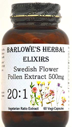 Swedish Flower Pollen Extract 20:1 - 60 500mg VegiCaps - Bottled in Glass!