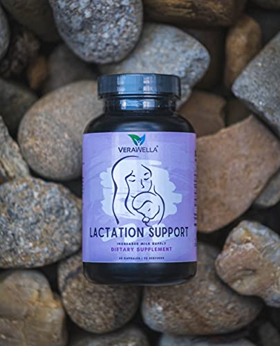 VeraWella Lactation Support | Breastfeeding Supplement with Fenugreek & Milk Thistle - Herbal Breastfeeding Postnatal Support to Increase Breastmilk Supply - 60 Capsules