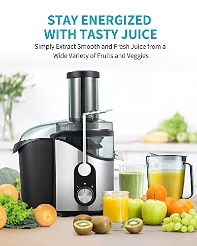 Ultrean Centrifugal Juicer, Juicer Machine with Extra-wide 3" Feed Chute, 2 Speed Juicer Extractor for Fruits & Vegetables, Citrus Juicer Easy to Clean, Electric Juicer with Big Mouth BPA Free, 800W