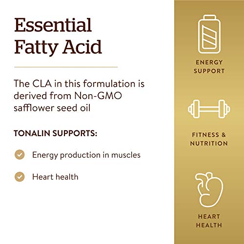 Solgar Tonalin CLA 1300 mg, 60 Softgels - Essential Omega-6 Fatty Acid - Derived from Non-GMO Safflower Seed Oil - Gluten Free, Dairy Free - 60 Servings