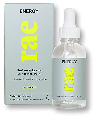 Rae Energy Drops - Liquid Energy Supplements for Women with B Vitamins, Thiamine and Caffeine - Vegan Natural Energy Support - Invigoration Without The Crash - 60 Day Supply