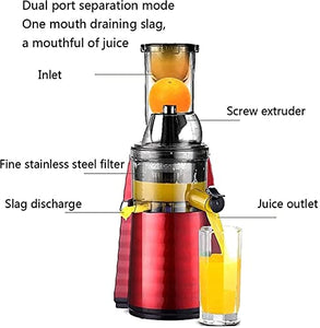 Juicer Machines Slow Juicer, Slow Masticating Juicer Machine with Big Wide 81mm Chute, Cold Press Juicer for Nutrient Fruits and Vegetables, Juicer Machine BPA-Free, Easy to Clean