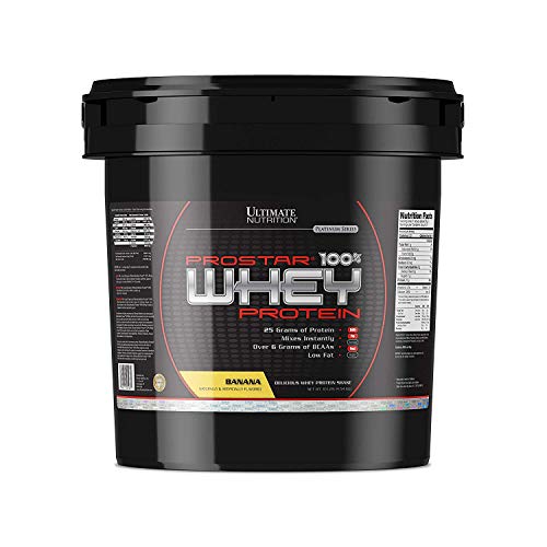 Ultimate Nutrition Prostar Whey Protein Powder of Isolate Concentrate Peptides Blend – Low Carb, Low Fat and Sodium, Keto Friendly, 25 Grams of Protein and 6 Grams of BCAAs - 150 Servings, Banana, 10 Pounds