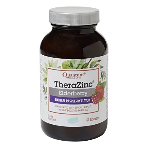 Quantum Health TheraZinc Elderberry Lozenges, Made with Zinc Gluconate for Immune Support, 60 Count