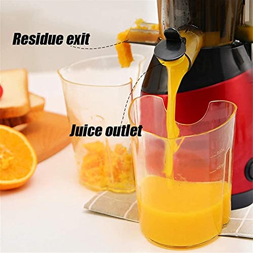 WERCHW Slow Masticating Juicer, Cold Press Extractor, High Nutrient Yield Juicing for Fruits & Vegetables w/Safety Lock, Reverse Mode, Quiet Motor, Cleaning Brush (Color : Red)
