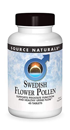 Source Naturals Swedish Flower Pollen Extract Supplement, Supports Prostate Function and Healthy Urine Flow - 45 Tablets