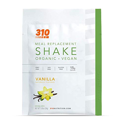 Vegan Organic Plant Protein Powder and Meal Replacement Shake - By 310 Nutrition - Gluten, Dairy and Soy Free - 0g of Sugar | Keto and Paleo Friendly… (Vanilla, 1 Serving)