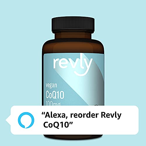 Amazon Brand - Revly Vegan CoQ10 100 mg - Normal Energy Production, Supports Cardiovascular Health - 2 Month Supply (60 Capsules)