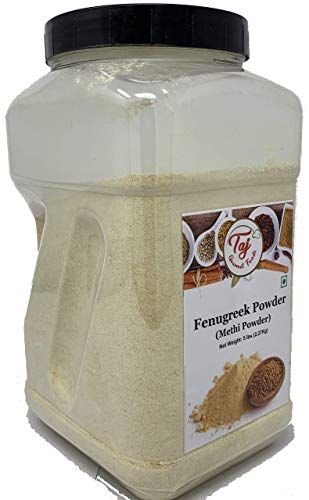 TAJ Premium Indian Methi Powder, Fenugreek Powder, (5 Pound Jar)