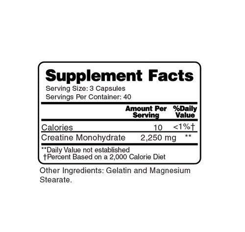 EC Sports, Creatine Monohydrate Micronized, Increase Strength, Improve Performance and Promote Recovery, 120 Capsules