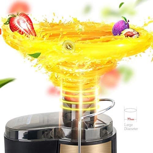 QIN Juicer Machines, Slow Masticating Juicer, Slow Juicer Easy to Clean, Extractor Press Centrifugal Juicing Machine,Wide 3” Feed Chute for Whole Fruit Vegetable (Color : Gold)