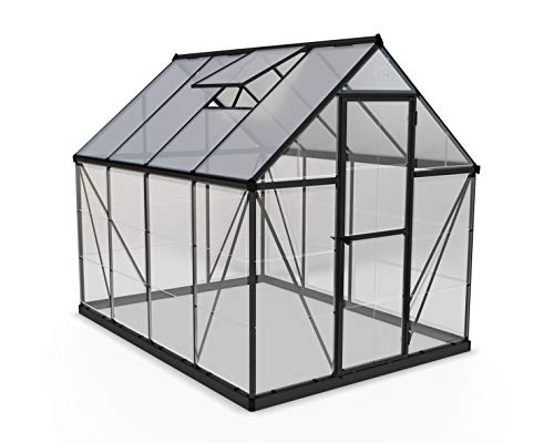 Palram 6x8 Hybrid Hobby Greenhouse, 6' x 8' x 7', Gray