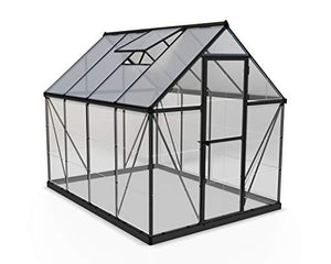 Palram 6x8 Hybrid Hobby Greenhouse, 6' x 8' x 7', Gray