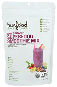 Sunfood Organic Superfood Smoothie Mix- Original Flavor | New Plant-Based Protein Blend (Pea, Hemp, Almond, Pumpkin) High Quality All-Natural Ingredients | Non-GMO, Vegan, Gluten Free | 8 oz Bag