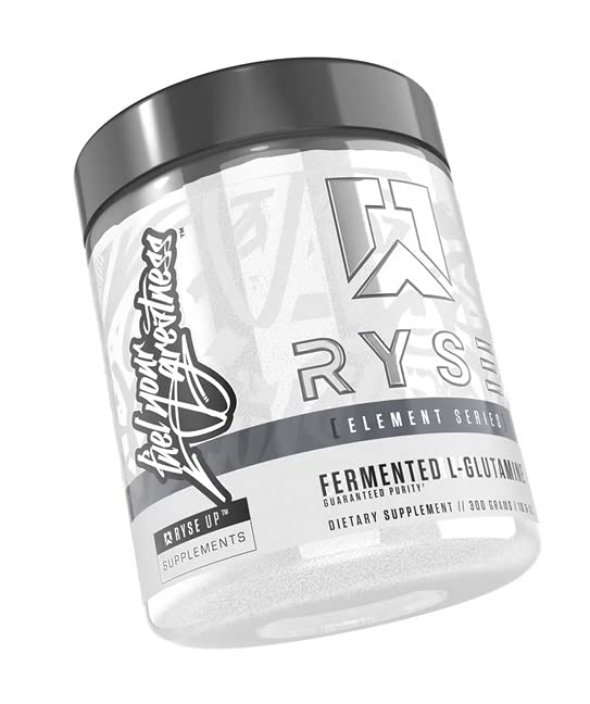 RYSE Up Supplements, Element Series Fermented L-Glutamine Amino Acid (5g), Unflavored, 300 Gram (60 Servings)