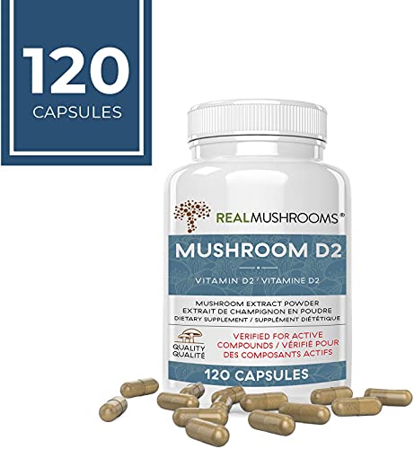 Mushroom-Based Vitamin D2 Supplement (120 Caps) Vitamin D Vegan Supplement 1000IU | Adult Vitamins Supplements, D2 Mushroom Supplement Softgels, Vegan Vitamins