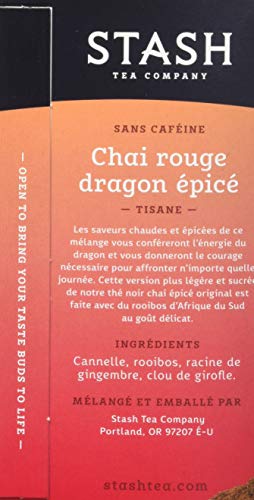 Stash Tea Spice Dragon Chai Tea - Naturally Caffeine Free, Non-GMO Project Verified Premium Tea with No Artificial Ingredients, 18 Count (Pack of 6) - 108 Bags Total
