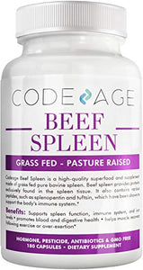 Codeage Grass Fed Beef Spleen Supplement - Freeze Dried, Non-Defatted, Desiccated Beef Spleen Bovine Pills Glandulars Meat – Pasture Raised Argentina Beef Vitamins for Spleen - Non-GMO -180 Capsules