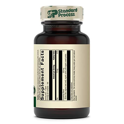 Standard Process Zinc Chelate - Whole Food Digestion and Digestive Health, and Skin Health with Beet Root and Zinc - 180 Tablets