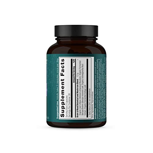 Stress Relief and Brain Supplement by Ancient Nutrition, Brain and Mood, Made with Ashwagandha, Lion's Mane to Help Reduce Stress, Gluten Free, Paleo and Keto Friendly, 60 Capsules