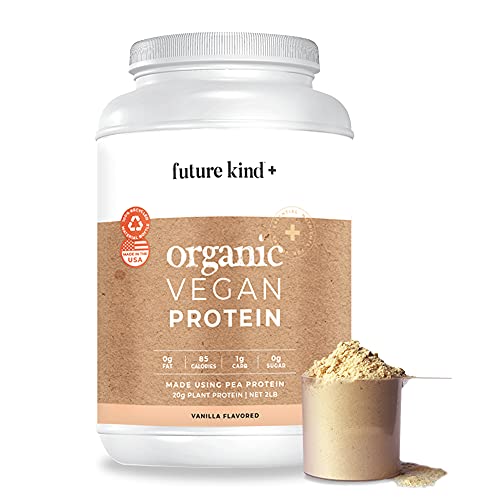 Vegan Protein Powder by Future Kind. Plant Based Shake for Muscle Growth & Weight, Organic Soy-Free Pea Protein Powder. Sugar-Free, Dairy-Free & Gluten-Free Plant Protein Powder Vanilla, 34 Servings.