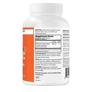 Turmeric Curcumin Capsules, 40x Better Absorption, Qunol 1000mg Extra Strength Supplement, Patented Hydro-Soluble Technology, Alternative to Turmeric Curcumin with Black Pepper, 60 Veggie Capsules