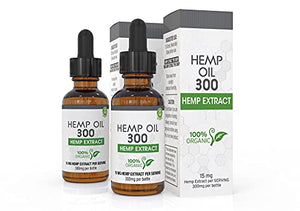 Hemp Oil for Pain, Anxiety & Stress Relief - 600mg (2 Pack) - 100% Organic Hemp Extract Drops - Natural Anti-Inflammatory, Joint Support Helps with Better Sleep & Mood - Grown and Made In USA - 2 btls