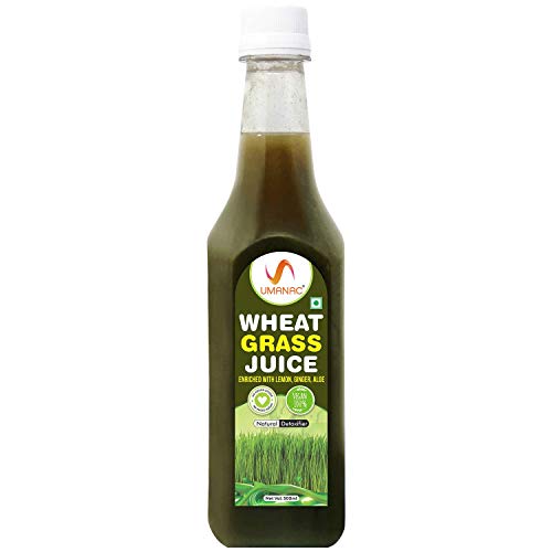 UMANAC Wheatgrass Juice with Lemon, Ginger, Aloe vera, Natural detoxifier, Immunity Booster, Rich in nutrients, Vitamin C, high fiber, improves digestion, helps in weight loss-500ml/ 16.9fl oz